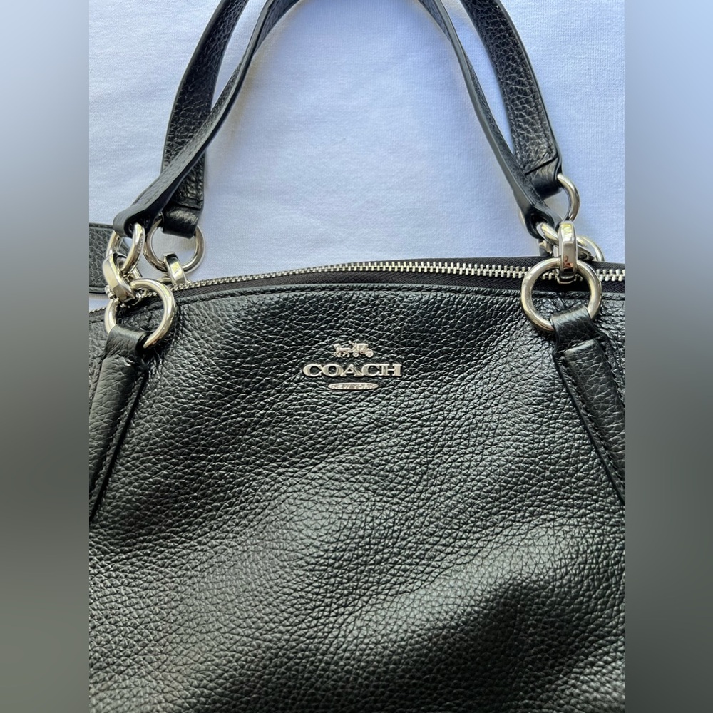 Coach Kelsey Black Leather Crossbody Purse - Picture 4 of 11